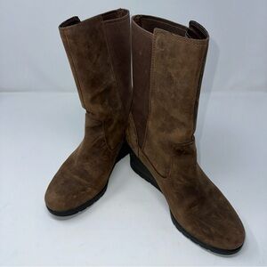 UGG Australia CORALINE BOOT HEELS WATERPROOF LEATHER COCONUT SHELL Brown size7